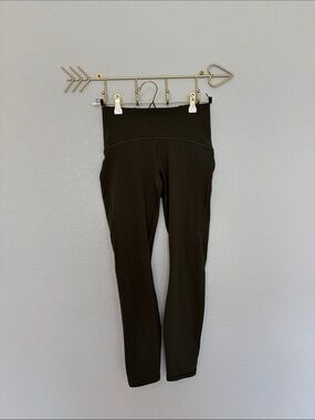Lululemon Train Times Pant 25” High Rise Olive Green Size 6 NWOT